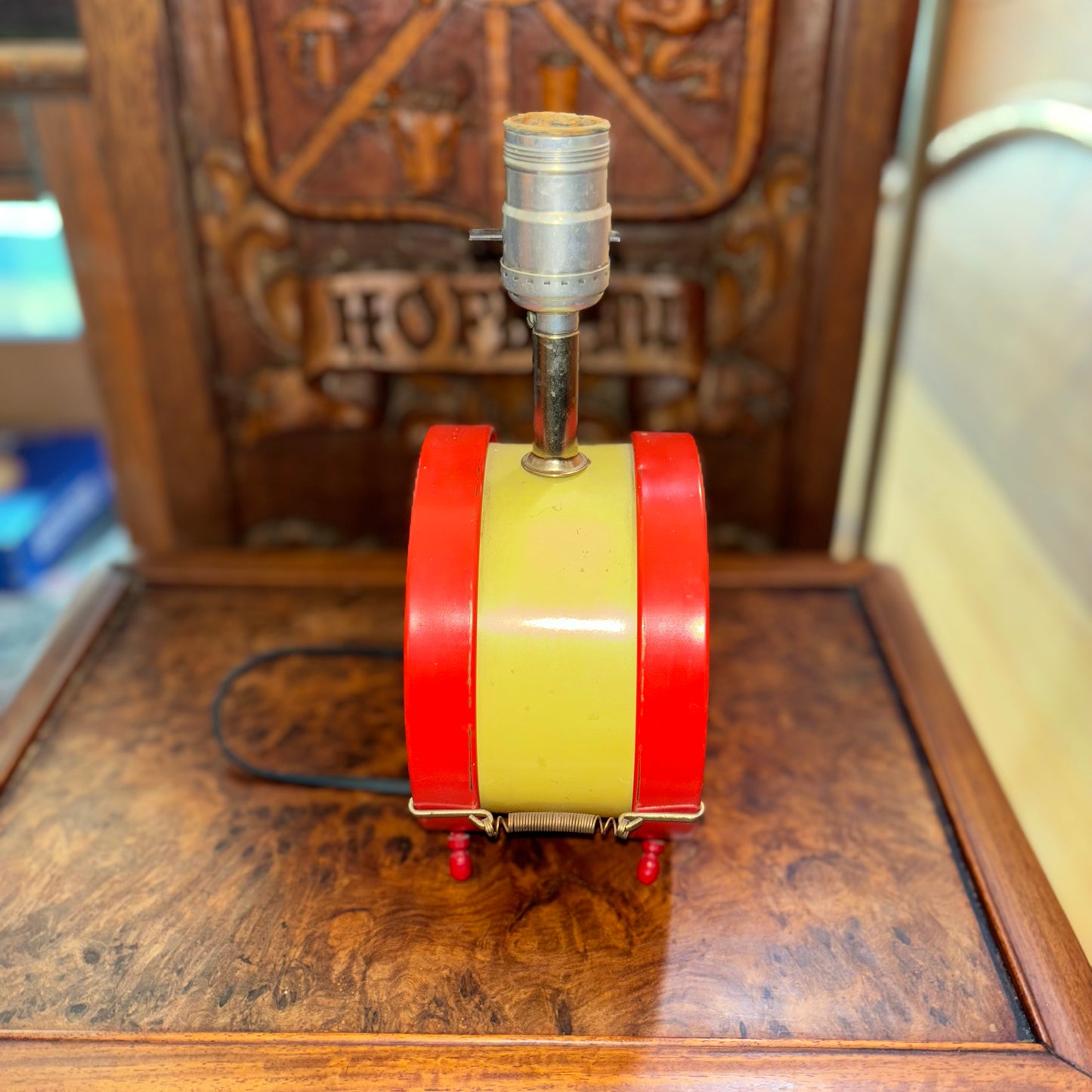 Vintage 1950s Disney Mickey Mouse Club Drum Lamp By Econonlite (WITHOUT the lamp shade)