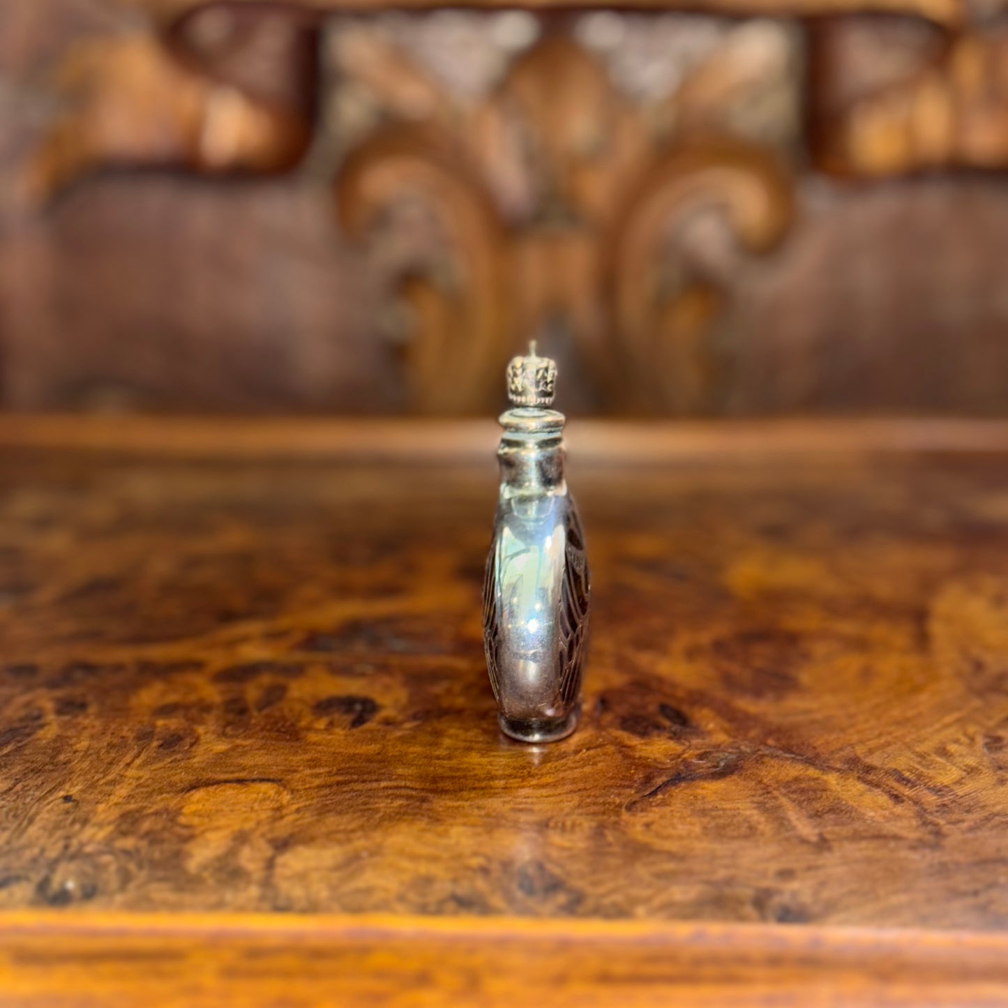 Antique Silver Overlay Perfume Bottle