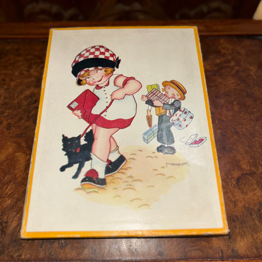 1920s Vintage Collection of 6 French Children's Print Puzzles - Signed by Artist M. Vanasek
