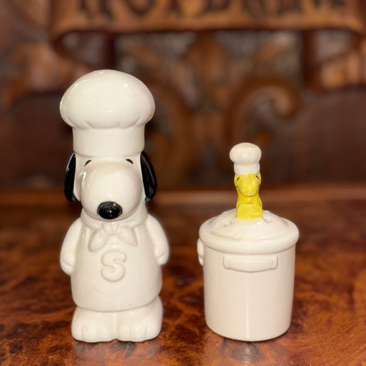 Vintage Chef Snoopy and Woodstock Salt & Pepper Shakers