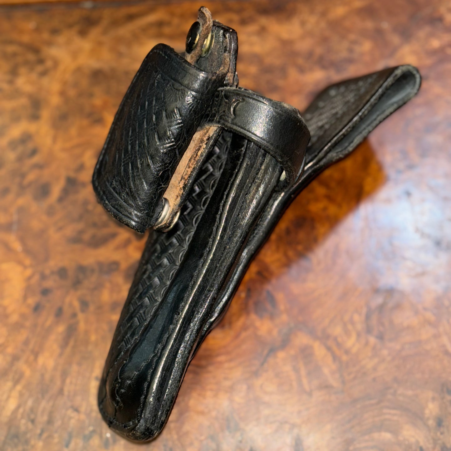 Black Leather Basketweave Gun Holster