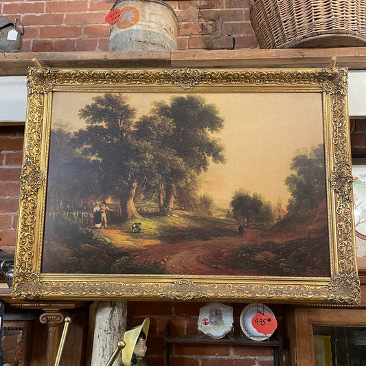 "Sunday Morning" Vintage Print in Gold Gilt Frame by Asher Brown Durand (Store Pickup Only)