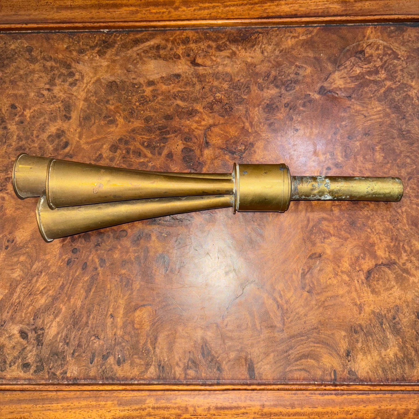 1920s Antique Brass Triple Note Car Horn (no Rubber Bulb)