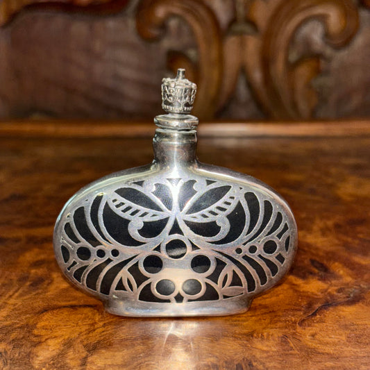 Antique Silver Overlay Perfume Bottle