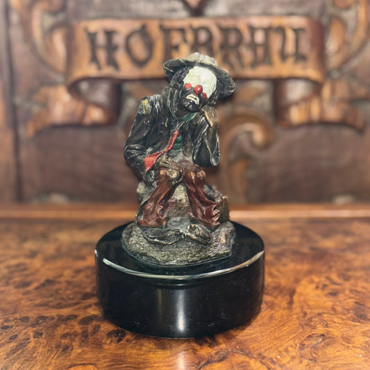 Emmett Kelly Jr. Bronze Clown Figurine on Marble Base by Peter Apsit 1976