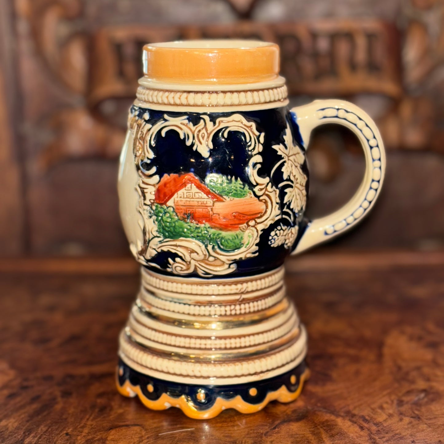 Vintage Masonic German Beer Stein-Marked Lafayette Lodge No. 51 Cup