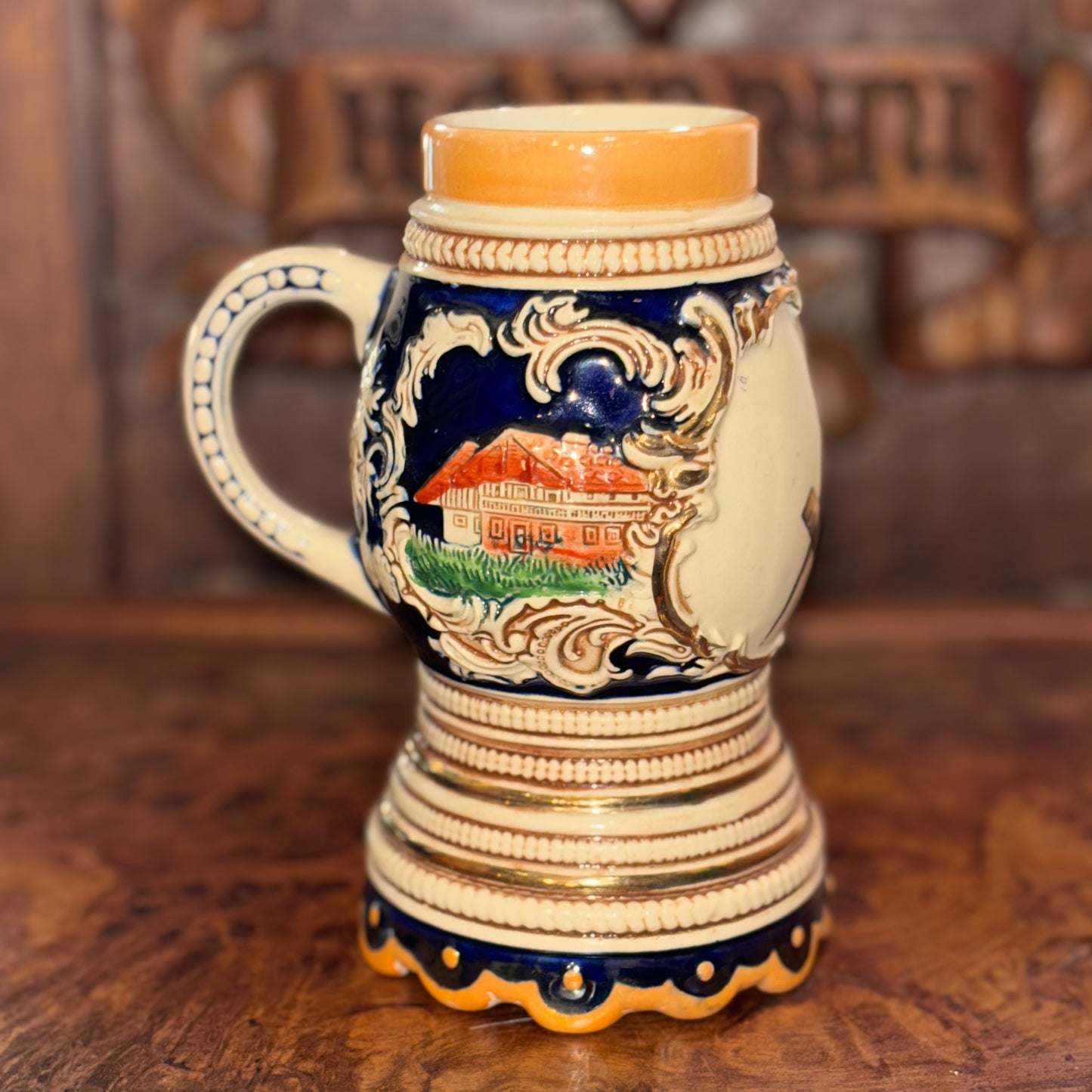 Vintage Masonic German Beer Stein-Marked Lafayette Lodge No. 51 Cup