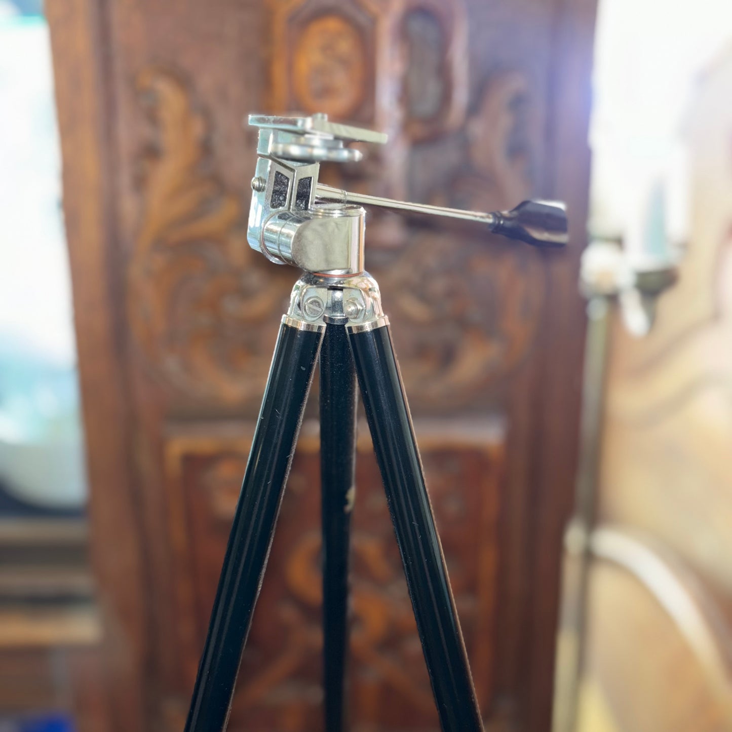 Vintage Arco Camera Tripod with Original Leather Case