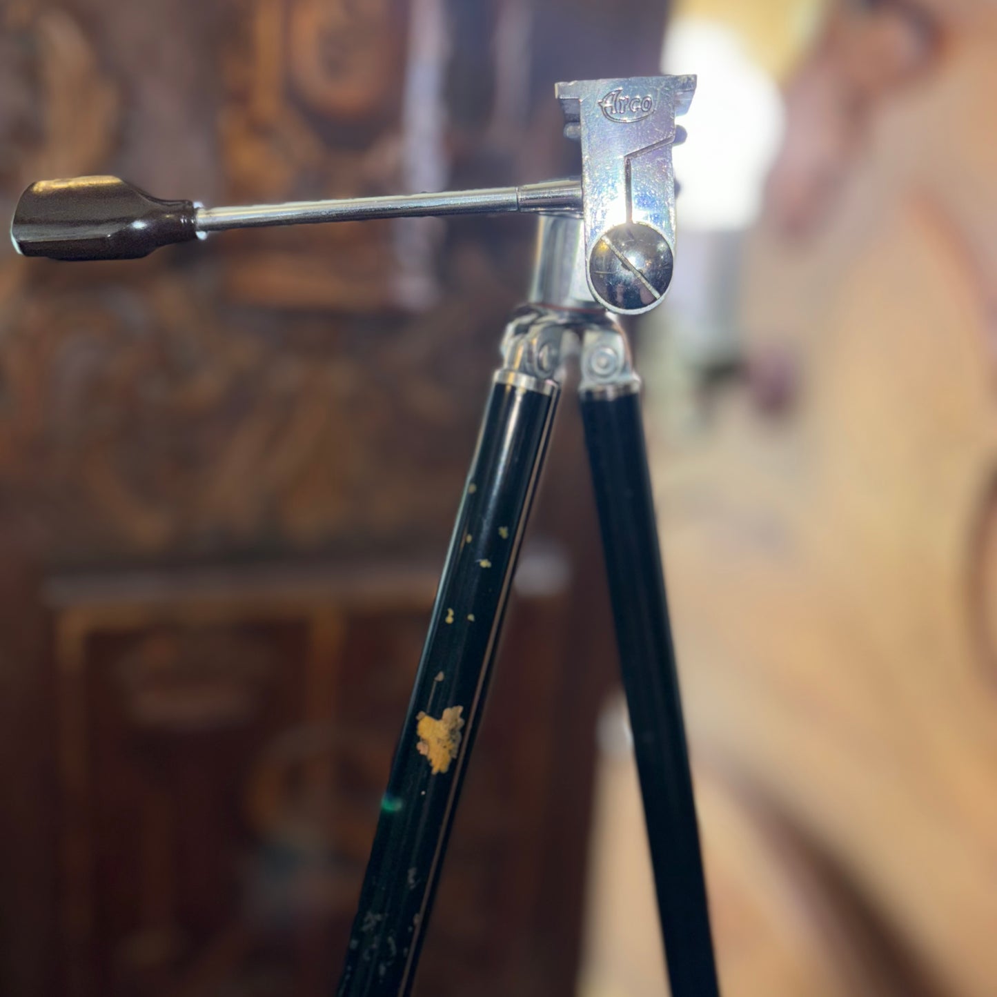 Vintage Arco Camera Tripod with Original Leather Case