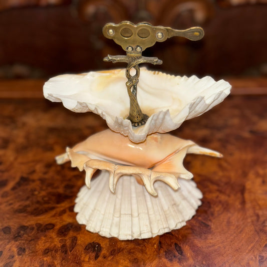 Antique Stacked Seashell Double Cigar Cutter