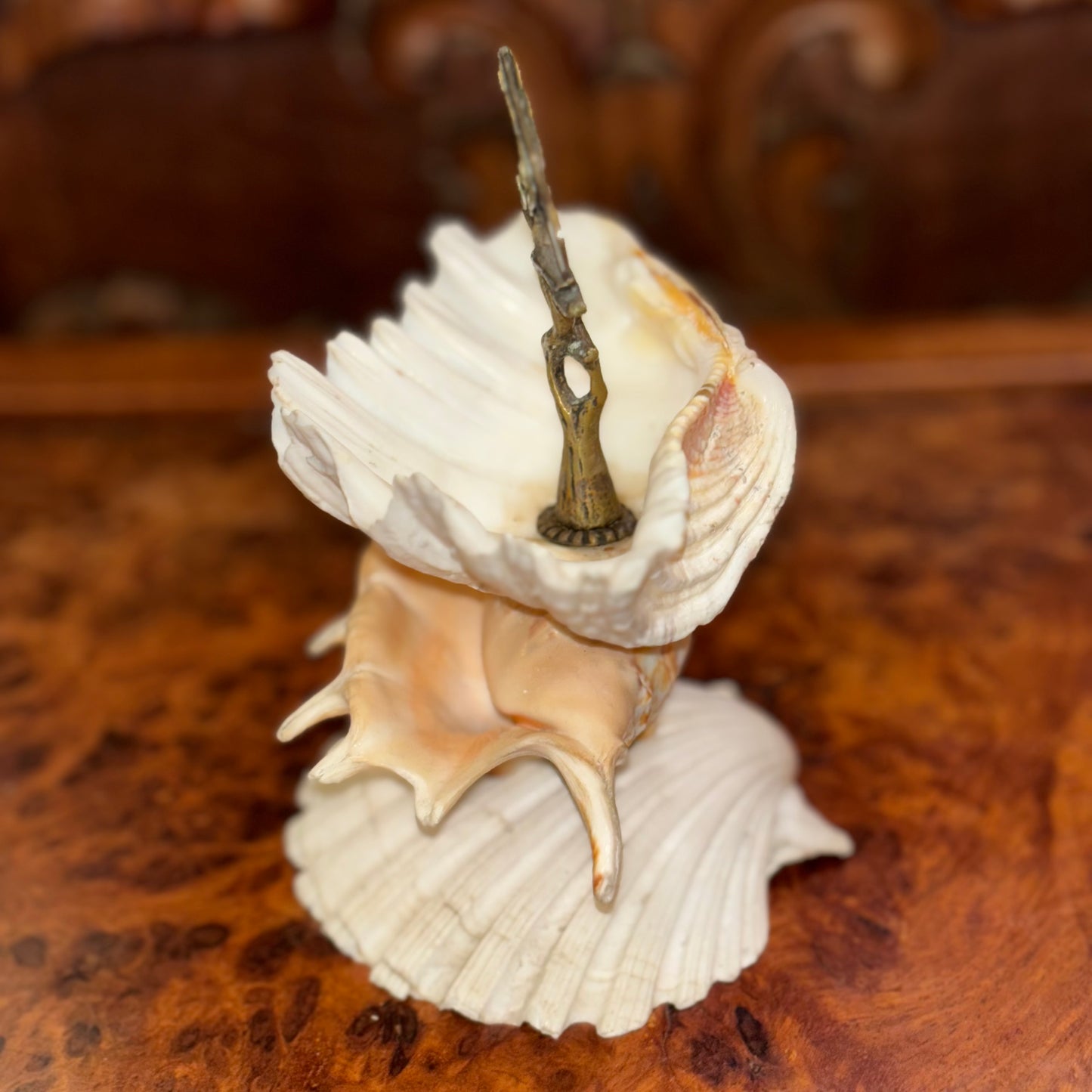 Antique Stacked Seashell Double Cigar Cutter